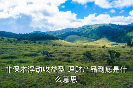 非保本理財什么意思，理財產(chǎn)品非保本是什么意思