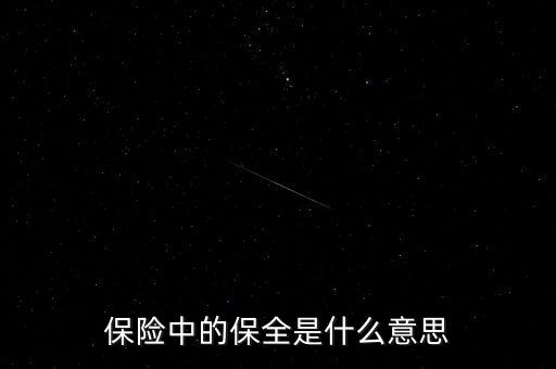 保險保全是什么，保險中的保全是什么意思