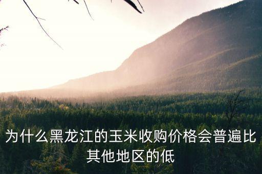 黑龍江玉米為什么掉價(jià)，為什么黑龍江的玉米收購價(jià)格會(huì)普遍比其他地區(qū)的低