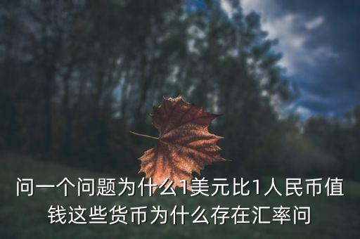 美國(guó)為什么匯率，為什么美元比人民幣