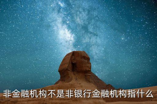 非金融機構是什么，非金融機構不是非銀行金融機構指什么