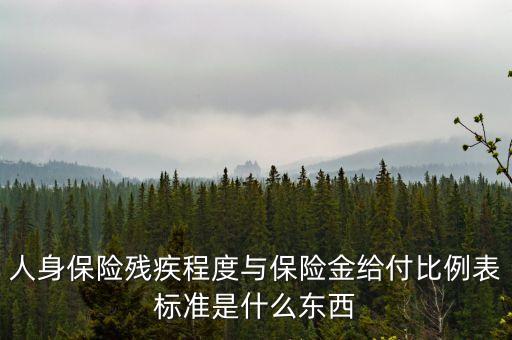 什么叫給付比例，人身保險(xiǎn)殘疾程度與保險(xiǎn)金給付比例表標(biāo)準(zhǔn)是什么東西