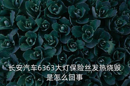 車的大燈保險(xiǎn)絲為什么過熱，長安汽車6363大燈保險(xiǎn)絲發(fā)熱燒毀是怎么回事