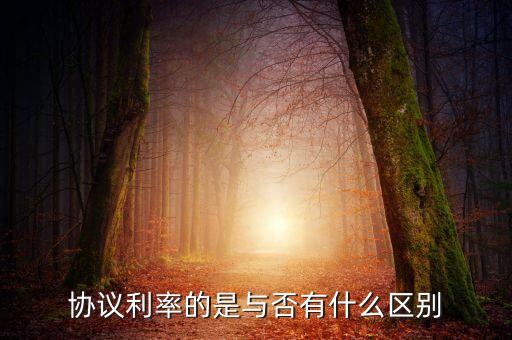 協議利率的是與否有什么區(qū)別