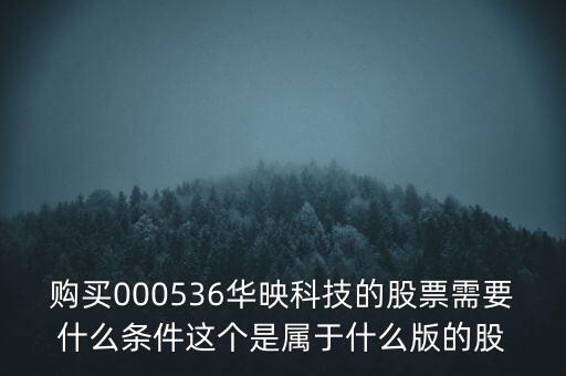華映科技是什么股，購買000536華映科技的股票需要什么條件這個(gè)是屬于什么版的股