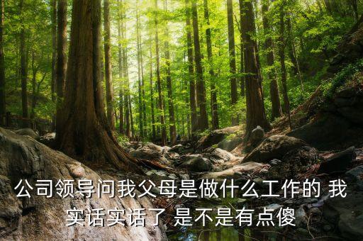 公司問父母是做什么的，公司領(lǐng)導(dǎo)問我父母是做什么工作的 我實話實話了 是不是有點傻
