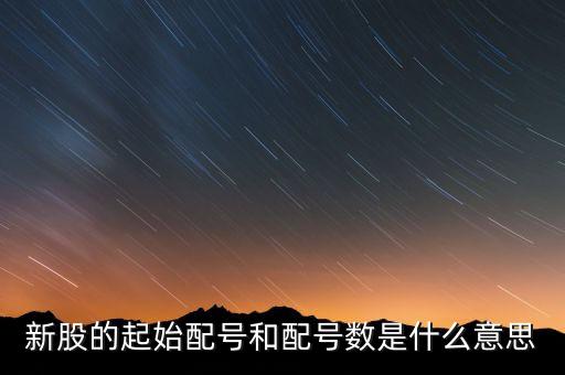 新股申購起始配號是什么意思，新股起始配號是什么意思配號21是什么意思