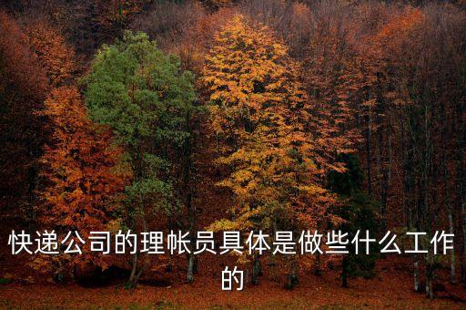理賬需要做些什么，快遞公司的理帳員具體是做些什么工作的