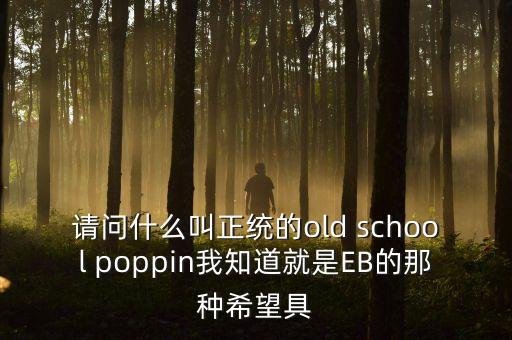 請(qǐng)問(wèn)什么叫正統(tǒng)的old school poppin我知道就是EB的那種希望具