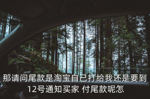 那請(qǐng)問尾款是淘寶自己打給我還是要到 12號(hào)通知買家 付尾款呢怎