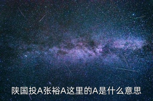 張?jiān)有什么可比公司，陜國(guó)投A張?jiān)這里的A是什么意思