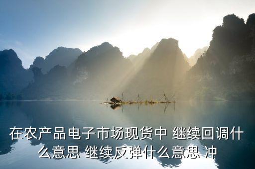 中繼反彈是什么意思，在農(nóng)產(chǎn)品電子市場(chǎng)現(xiàn)貨中 繼續(xù)回調(diào)什么意思 繼續(xù)反彈什么意思 沖