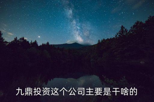 九鼎投資是做什么的，九鼎投資這個(gè)公司主要是干啥的