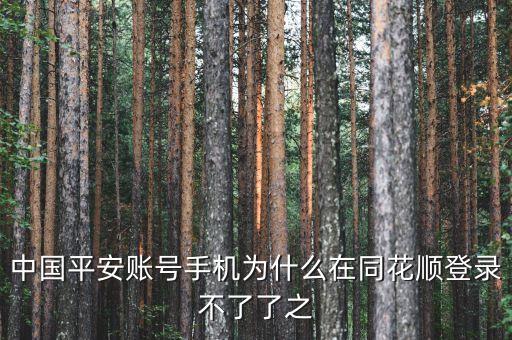 平安證券為什么在同花順不能登錄，中國平安賬號手機為什么在同花順登錄不了了之