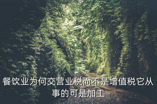 餐飲為什么營(yíng)業(yè)稅，餐飲業(yè)為何交營(yíng)業(yè)稅而不是增值稅它從事的可是加工