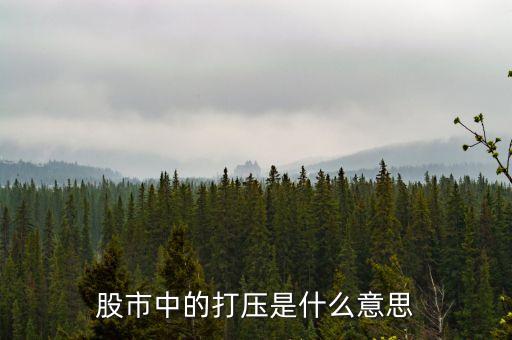 股票打壓是什么意思，股市中的打壓是什么意思