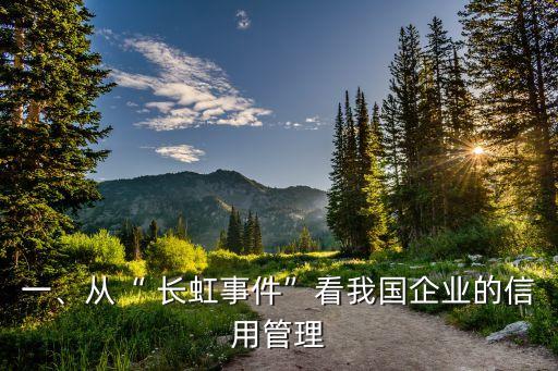 一、從“ 長虹事件”看我國企業(yè)的信用管理