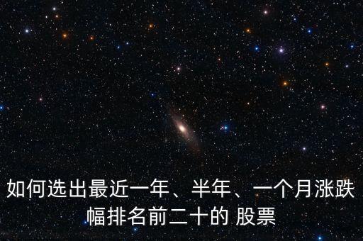 如何選出最近一年、半年、一個月漲跌幅排名前二十的 股票