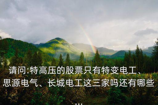 請問:特高壓的股票只有特變電工、 思源電氣、長城電工這三家嗎還有哪些...