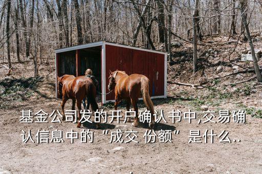  基金公司發(fā)的開(kāi)戶確認(rèn)書中,交易確認(rèn)信息中的“成交 份額”是什么...