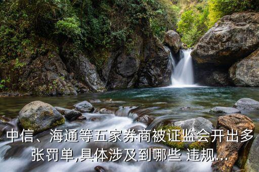 中信、海通等五家券商被證監(jiān)會(huì)開(kāi)出多張罰單,具體涉及到哪些 違規(guī)...