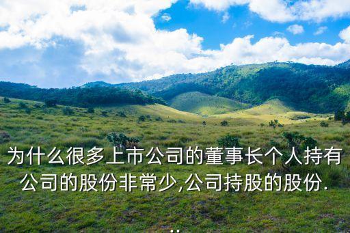 為什么很多上市公司的董事長個(gè)人持有公司的股份非常少,公司持股的股份...