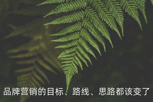 品牌營(yíng)銷的目標(biāo)、路線、思路都該變了