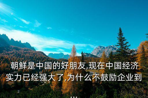  朝鮮是中國的好朋友,現(xiàn)在中國經(jīng)濟(jì)實(shí)力已經(jīng)強(qiáng)大了,為什么不鼓勵(lì)企業(yè)到...