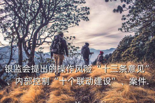 銀監(jiān)會(huì)提出的操作風(fēng)險(xiǎn)“十三條意見”、內(nèi)部控制“十個(gè)聯(lián)動(dòng)建設(shè)”、案件...