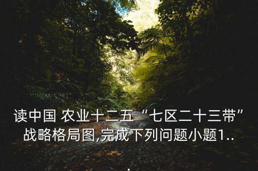 讀中國(guó) 農(nóng)業(yè)十二五“七區(qū)二十三帶”戰(zhàn)略格局圖,完成下列問(wèn)題小題1...