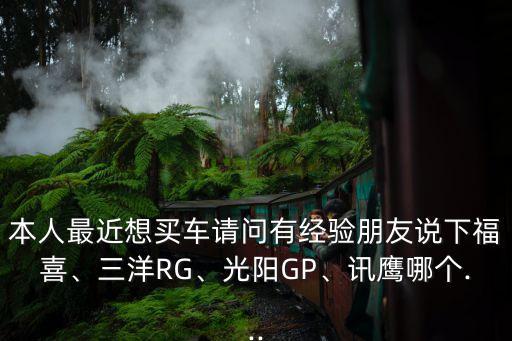 本人最近想買車請問有經驗朋友說下福喜、三洋RG、光陽GP、訊鷹哪個...