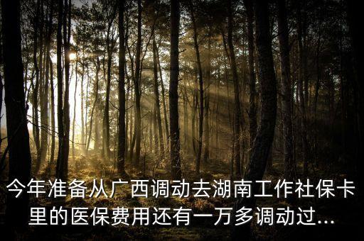 今年準備從廣西調(diào)動去湖南工作社?？ɡ锏尼t(yī)保費用還有一萬多調(diào)動過...