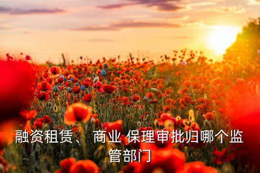 融資租賃、 商業(yè) 保理審批歸哪個監(jiān)管部門