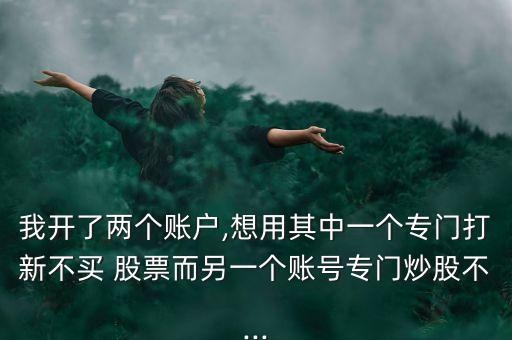 我開(kāi)了兩個(gè)賬戶,想用其中一個(gè)專門(mén)打新不買(mǎi) 股票而另一個(gè)賬號(hào)專門(mén)炒股不...