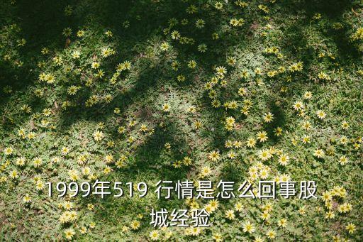 1999年519 行情是怎么回事股城經驗