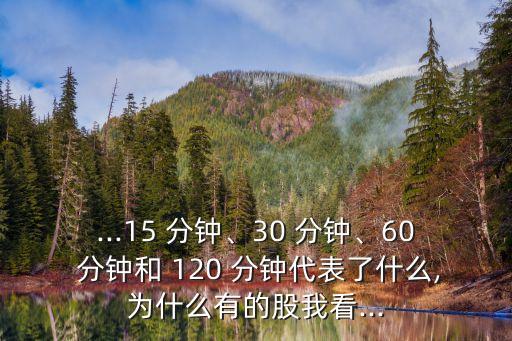 ...15 分鐘、30 分鐘、60 分鐘和 120 分鐘代表了什么,為什么有的股我看...