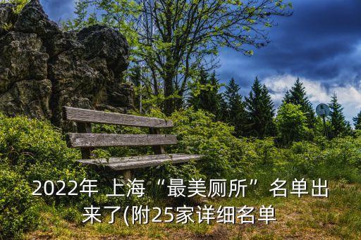2022年 上?！白蠲缼泵麊纬鰜砹?附25家詳細名單