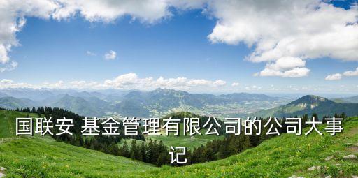 國聯安 基金管理有限公司的公司大事記