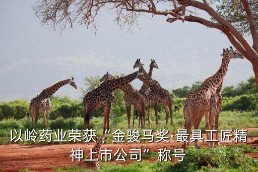 以嶺藥業(yè)榮獲“金駿馬獎(jiǎng)·最具工匠精神上市公司”稱號