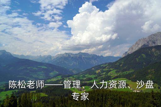  陳松老師——管理、人力資源、沙盤專家